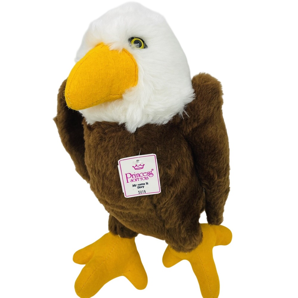 Princess Soft Toys Glory Bald Eagle Plush‎ Brown White Bird 5014 Vintage 14 Inch